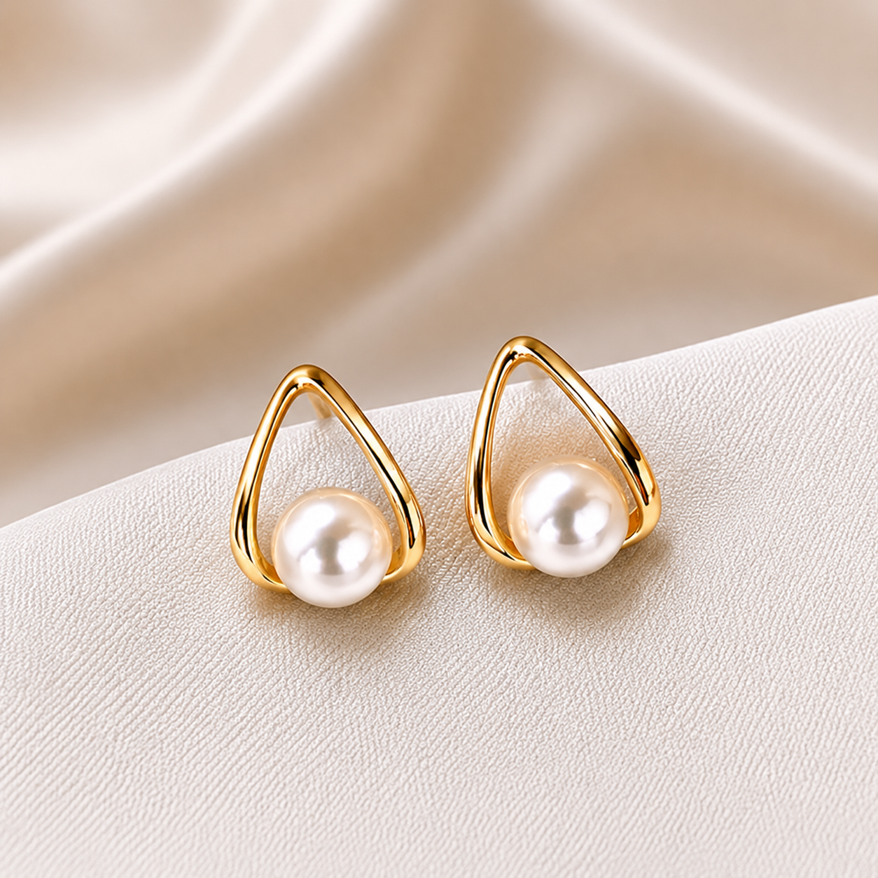 Elegant Blossom Stone Gold-Plated Hoop Drop Earrings for Women